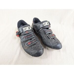 Sidi Genius Road Cycling Shoes Mens Size 41 Black Red White Ratcheting Buckle